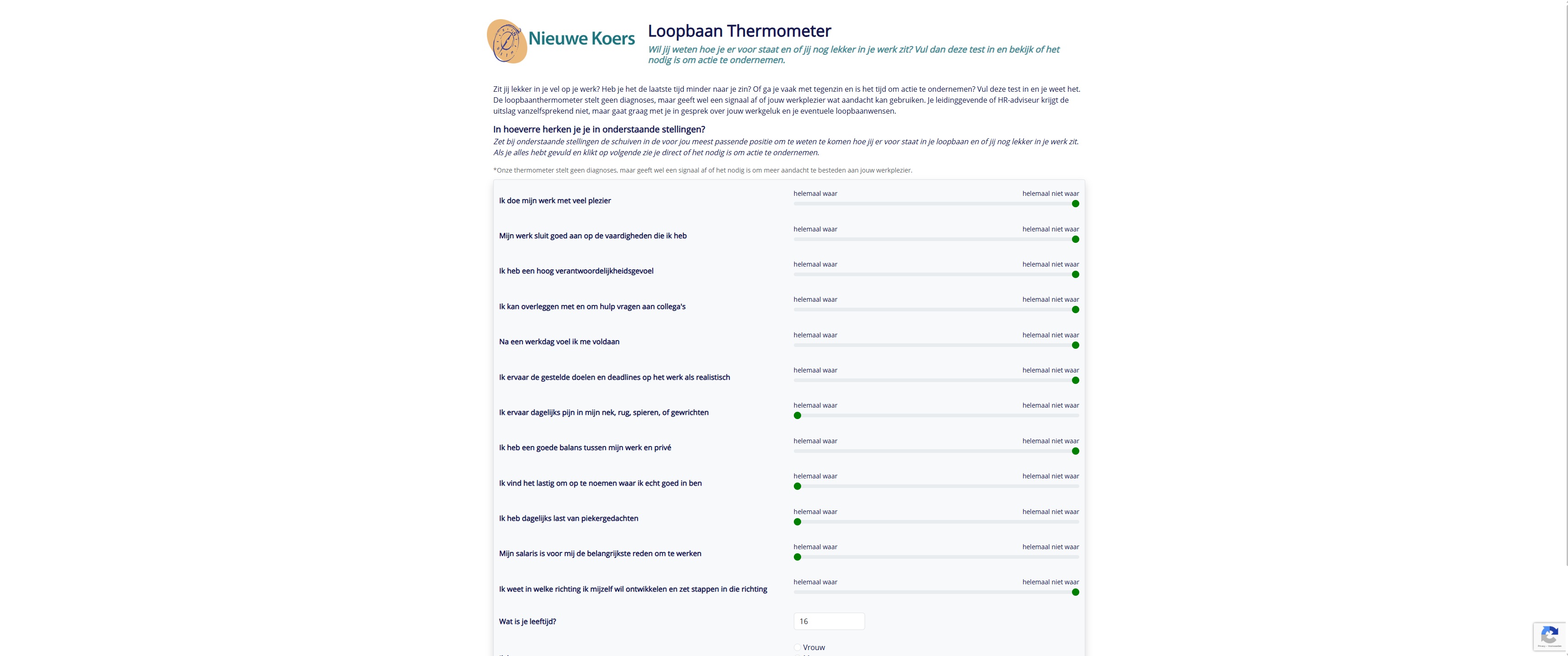 Loopbaan Thermometer van Nieuwe Koers